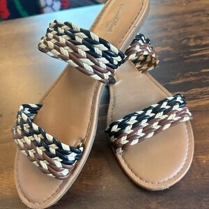 Women's Braided Sandals - Brown, Black, and Cream